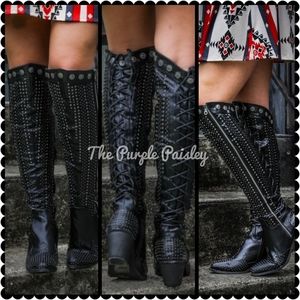 Black knee high boots